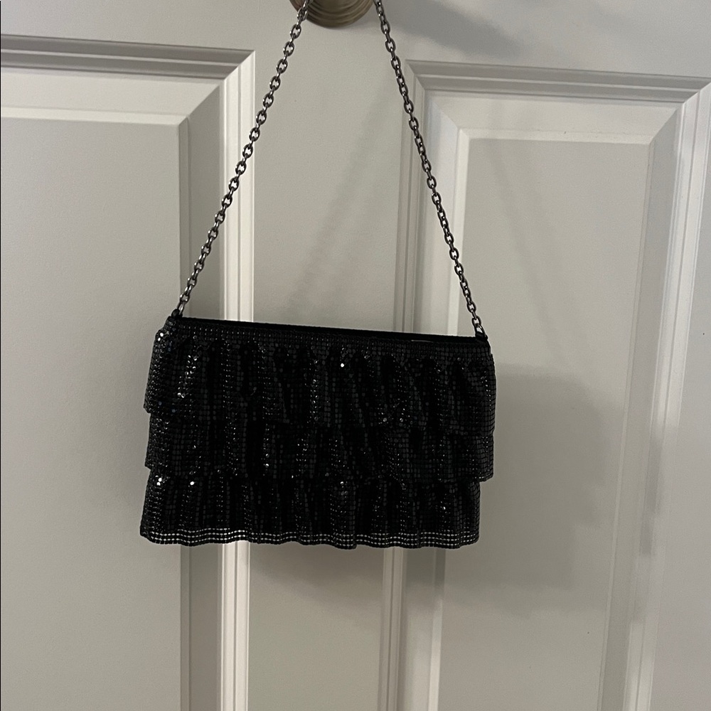 BCBGMaxAzria Black Sequin Clutch